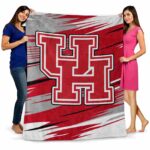 houston cougars paint streaks red white blanket best selling