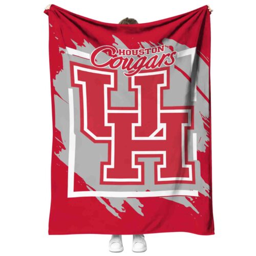 houston cougars splatter effect red blanket best selling