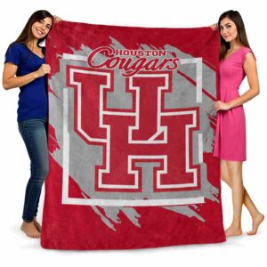 houston cougars splatter effect red blanket fashion forward