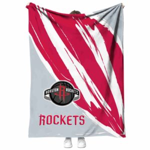 houston rockets brushstrokes red white blanket best selling
