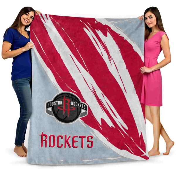 houston rockets brushstrokes red white blanket fashion forward
