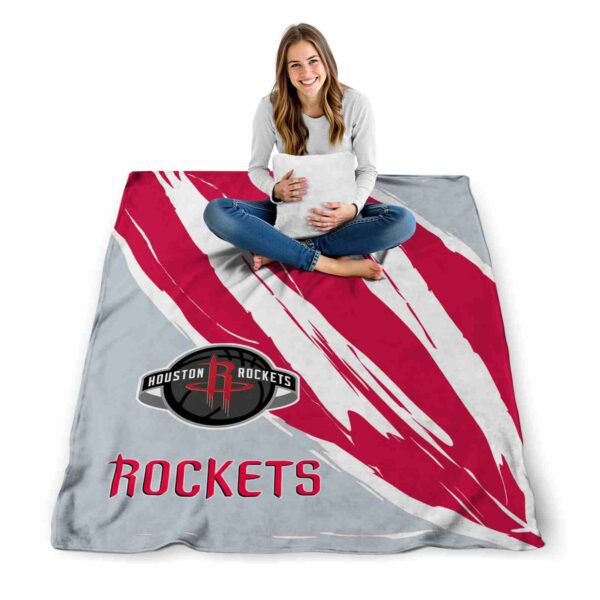 houston rockets brushstrokes red white blanket high quality