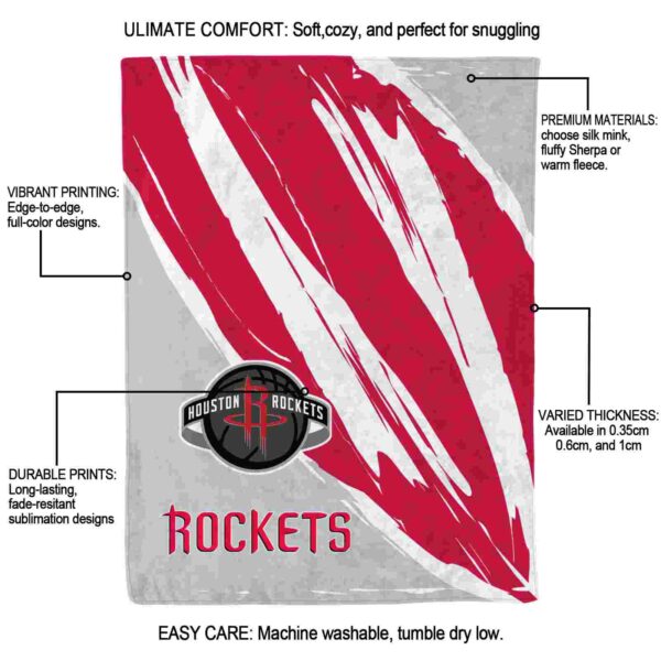 houston rockets brushstrokes red white blanket new arrival