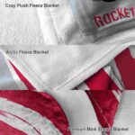 houston rockets brushstrokes red white blanket premium grade