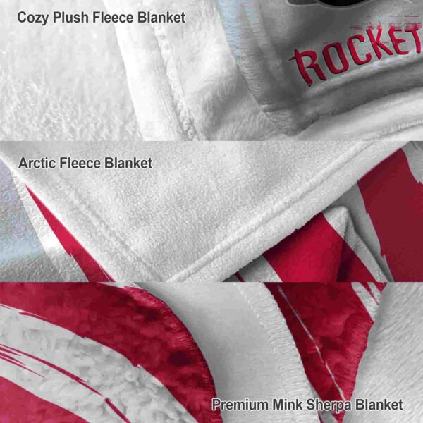 houston rockets brushstrokes red white blanket premium grade