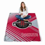 houston rockets diagonal stripes red blanket high quality