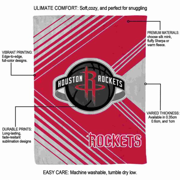 houston rockets diagonal stripes red blanket new arrival