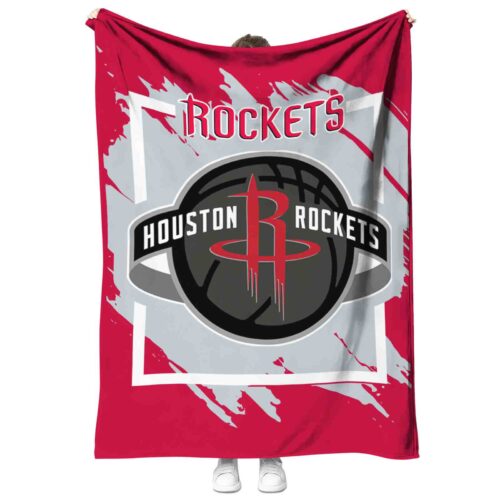 houston rockets splatter effect red blanket best selling