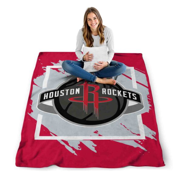 houston rockets splatter effect red blanket high quality
