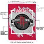 houston rockets splatter effect red blanket new arrival