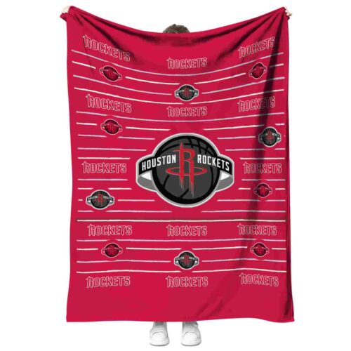 houston rockets striped pattern red blanket best selling