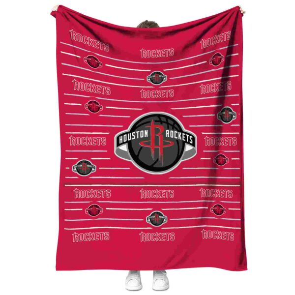 houston rockets striped pattern red blanket best selling