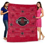 houston rockets striped pattern red blanket fashion forward