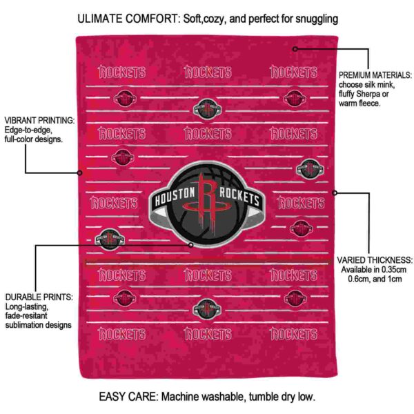 houston rockets striped pattern red blanket new arrival