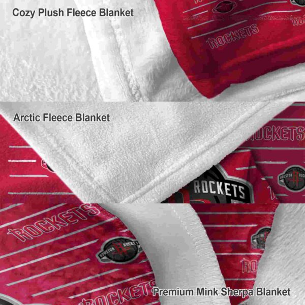 houston rockets striped pattern red blanket premium grade