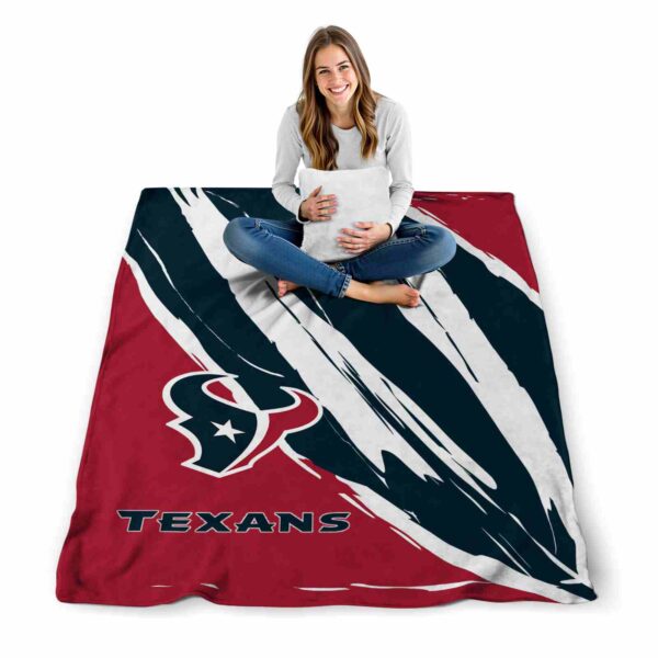 houston texans brushstrokes blue white blanket high quality