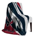 houston texans brushstrokes blue white blanket top rated
