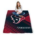 houston texans diagonal stripes blue blanket high quality