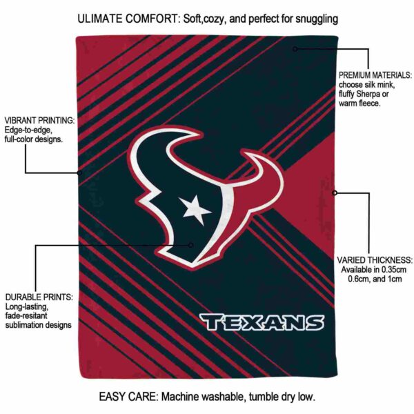 houston texans diagonal stripes blue blanket new arrival