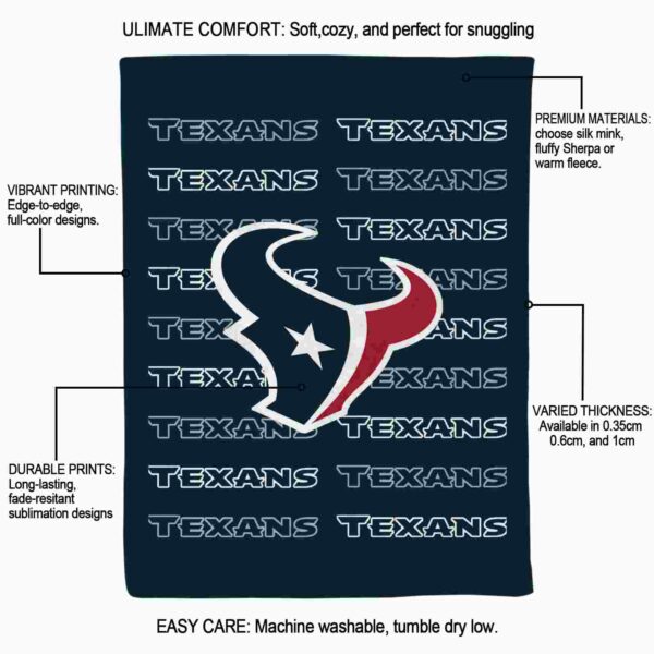 houston texans fan pride blue blanket new arrival