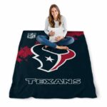 houston texans grunge texture blue blanket best selling