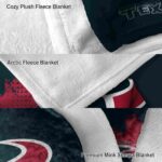 houston texans grunge texture blue blanket best selling