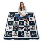 houston texans mickey minnie blue white blanket high quality