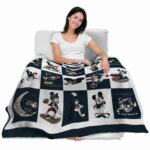 houston texans mickey minnie blue white blanket latest model
