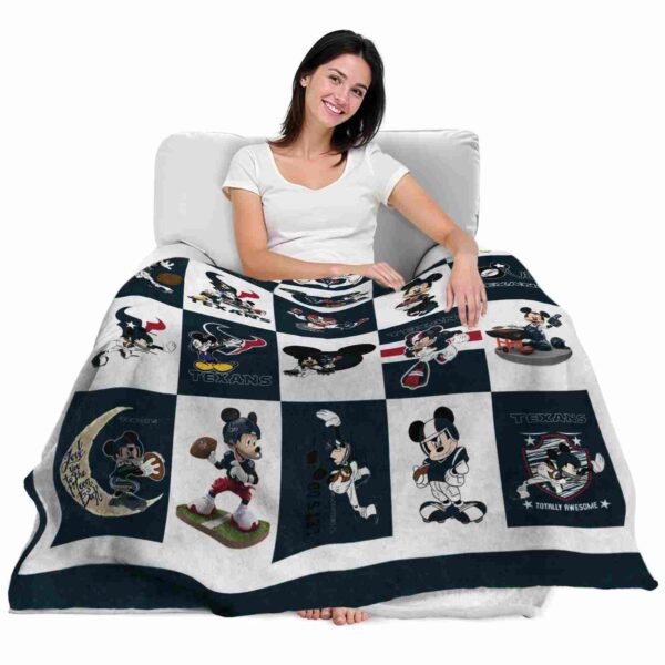 houston texans mickey minnie blue white blanket latest model