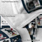houston texans mickey minnie blue white blanket premium grade
