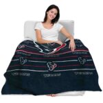 houston texans striped pattern blue blanket best selling