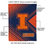 illinois fighting illini diagonal stripes blue blanket new arrival