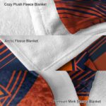 illinois fighting illini diagonal stripes blue blanket premium grade