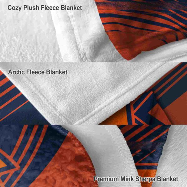 illinois fighting illini diagonal stripes blue blanket premium grade