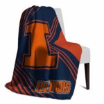 illinois fighting illini diagonal stripes blue blanket top rated