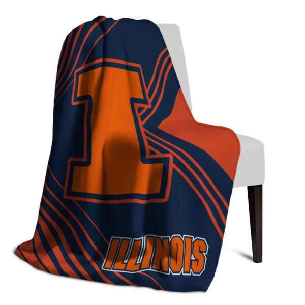 illinois fighting illini diagonal stripes blue blanket top rated