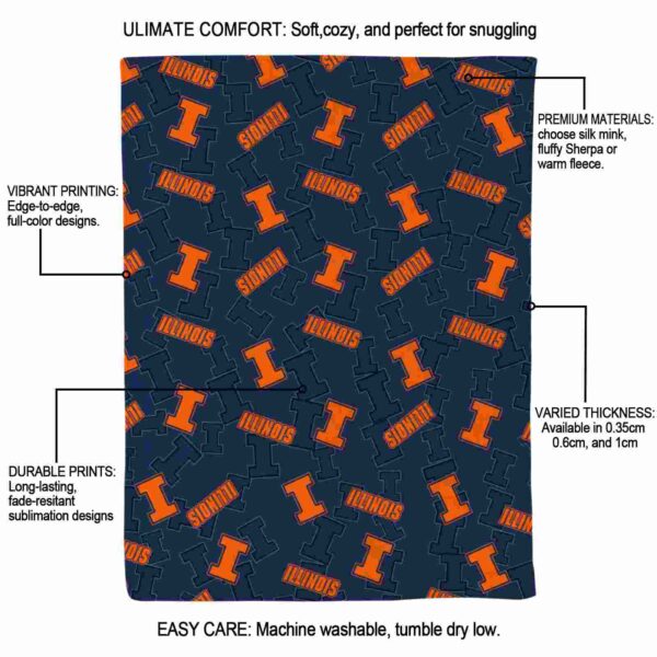 illinois fighting illini diehard fans blue blanket new arrival