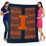 illinois fighting illini fan pride blue blanket fashion forward