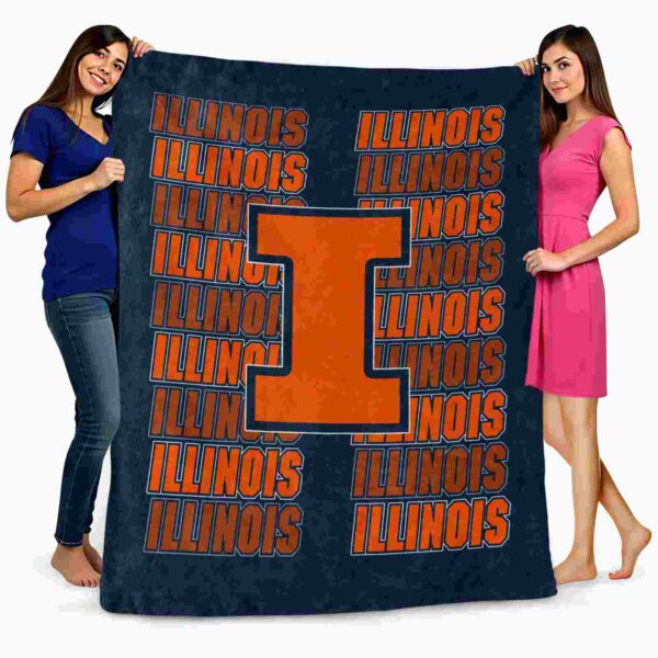 illinois fighting illini fan pride blue blanket fashion forward