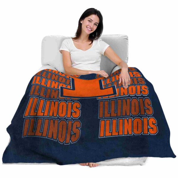 illinois fighting illini fan pride blue blanket latest model