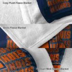 illinois fighting illini fan pride blue blanket premium grade
