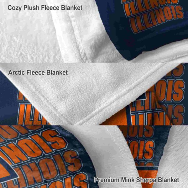 illinois fighting illini fan pride blue blanket premium grade