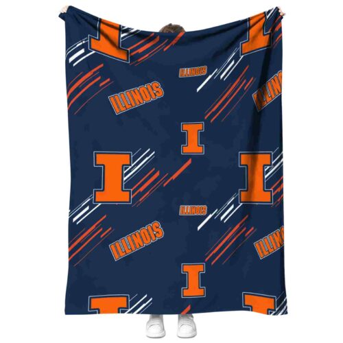 illinois fighting illini fan spirit blue blanket best selling