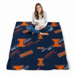 illinois fighting illini fan spirit blue blanket best selling