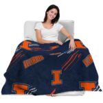 illinois fighting illini fan spirit blue blanket best selling