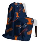 illinois fighting illini fan spirit blue blanket best selling