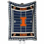 illinois fighting illini football field blue blanket best selling