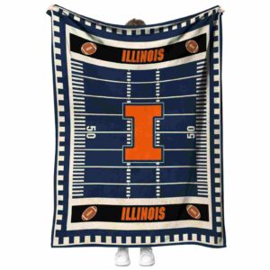 illinois fighting illini football field blue blanket best selling
