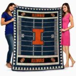 illinois fighting illini football field blue blanket best selling
