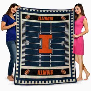 illinois fighting illini football field blue blanket fashion forward